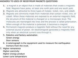 Обложка для материала 1Magnetic properties of a substance Answers for Formative assessment