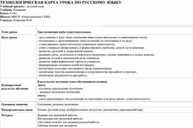 Урок по русскому языку "Три склонения имен существительных" 4 класс