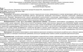 Конструкт урока технологии "Основы культуры труда. Парк"