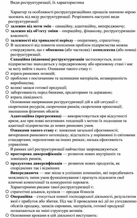 Обложка для материала Види реструктуризації, їх характеристика