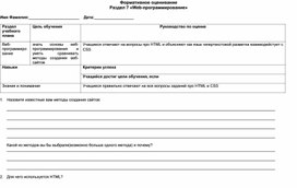Обложка для материала Формативное оценивание по теме