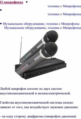 Обложка для материала Статья: О микрофонах