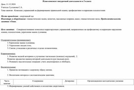 Обложка для материала Конспект урока по физической культуре на тему: "Комплекс упражнений на формирование  правильной осанки, профилактики и коррекции  плоскостопия".
