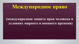 Обложка для материала Презентация "Международное право"