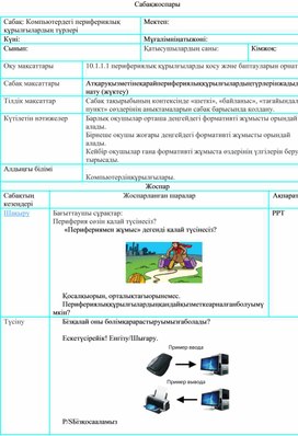 Обложка для материала Сабақ 1 Перифериялық құрылғылардың түрлері