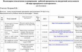 Внеурочная деятельность "В мире прекрасного и интересного"