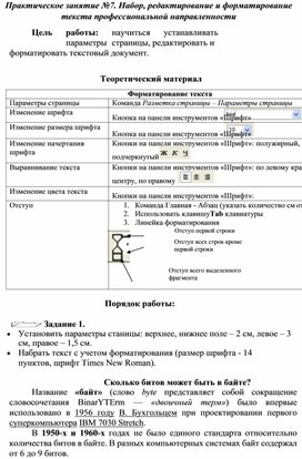 Набор, редактирование и форматирование текста профессиональной направленности