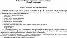 Обложка для материала Побудова обліку в управлінні власного капіталу (власності засновників)   Загальні поняття про власні вкладення