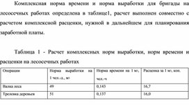 Обложка для материала Комплексная норма времени и норма выработки для бригады на лесосечных работах