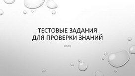 Презентация Тестовые задания  по УД Оказание социально бытовых услуг