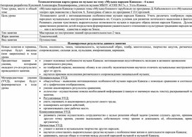 Авторская разработка технологической карты занятия на тему «Музыка народов Кавказа» (4 класс).