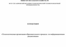 Технологическая организация образовательного процесса  по информационным дисциплинам