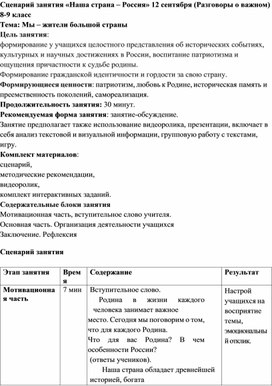 Обложка для материала Сценарий занятия "Разговоры о важном" 12 сентября (8-9 класс)