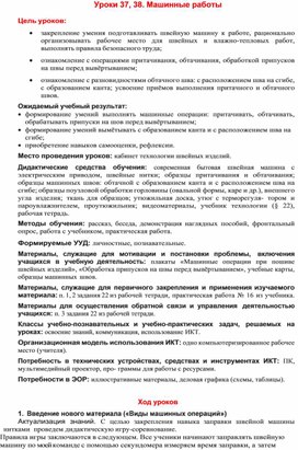 Обложка для материала Уроки 37, 38. Машинные работы 6 кл технология