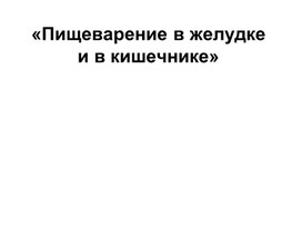 Обложка для материала Презентация по биологии на тему: "Пищеварение в желудке и кишечнике""