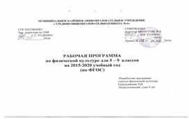 Рабочая программа по физической культуре для 5-9 классов на 2015-2020 учебный год (по ФГОС)