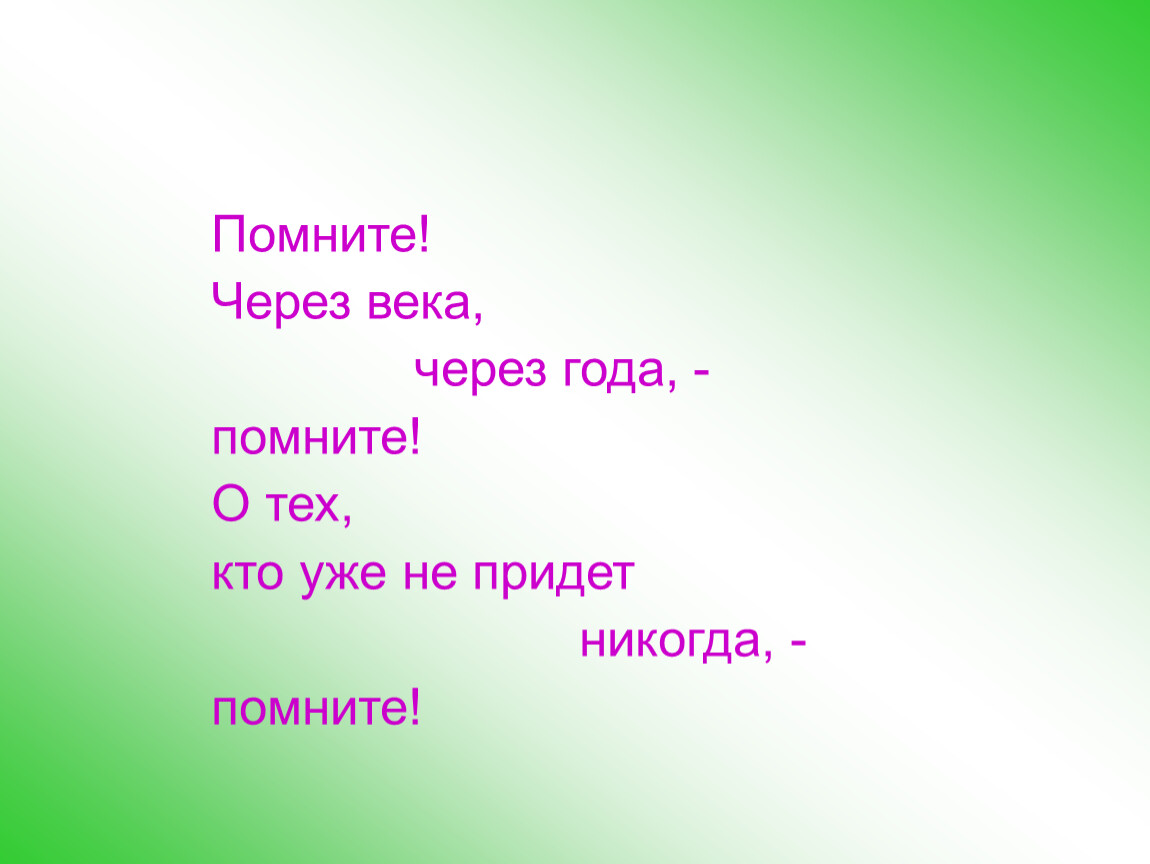 Помните! Через века, через года, - помните!