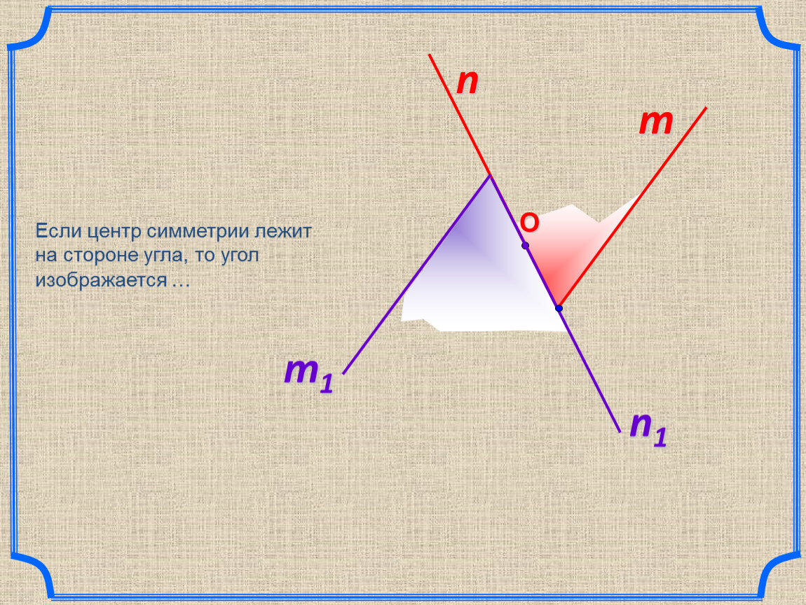 Угол осью x угол осью. Центр симметрии на стороне. Начертить угол оси симметрии. Центр симметрии на стороне треугольника. Центр симметрии лежит на стороне фигуры.