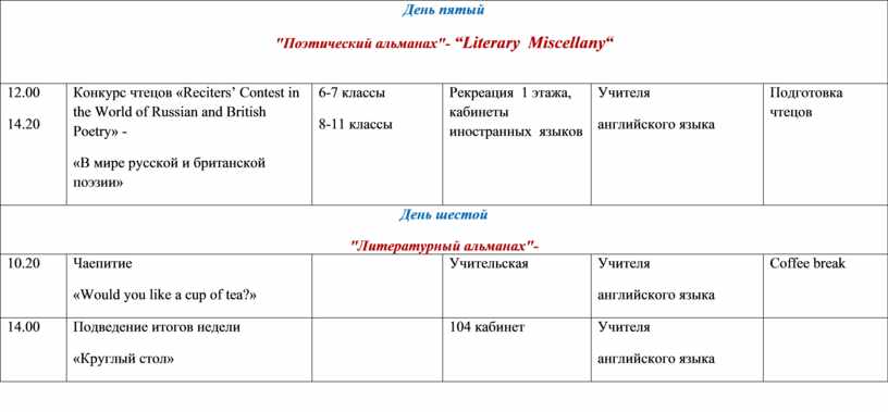 С какого дня начинается неделя в англии