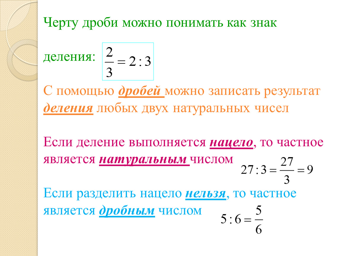 Как в презентации сделать дробную черту