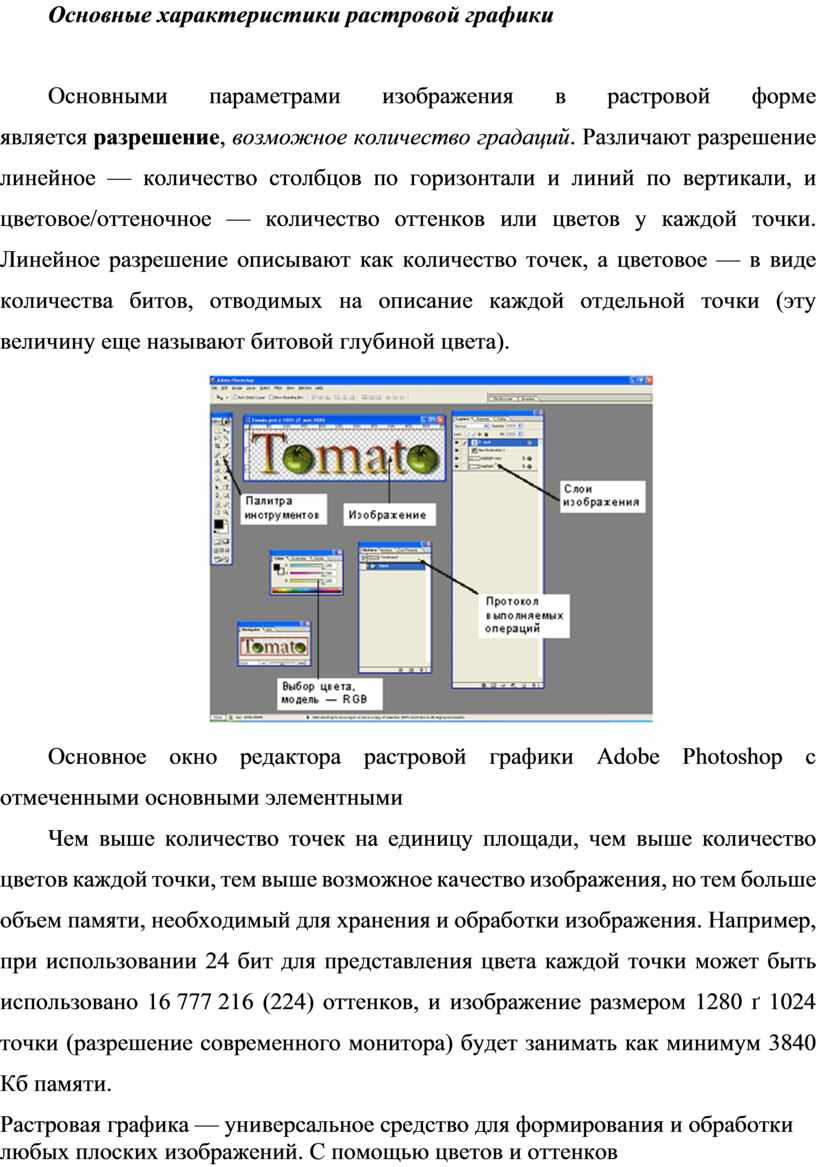 1 пиксель изображения растровой графики имеет такие характеристики как