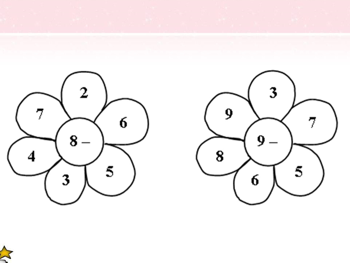 10 1 8 первый класс. Математические цветочки. Числовые цветочки. Устный счет для дошкольников. Математическая Ромашка для дошкольников.