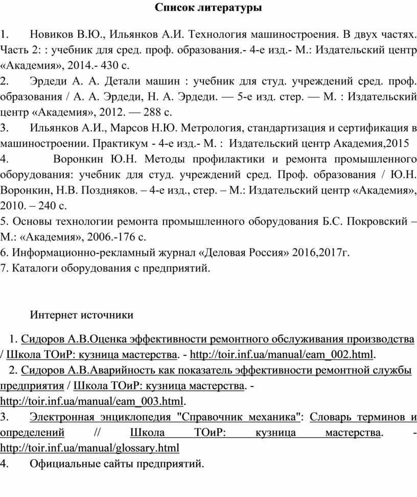 Список литературы 1.