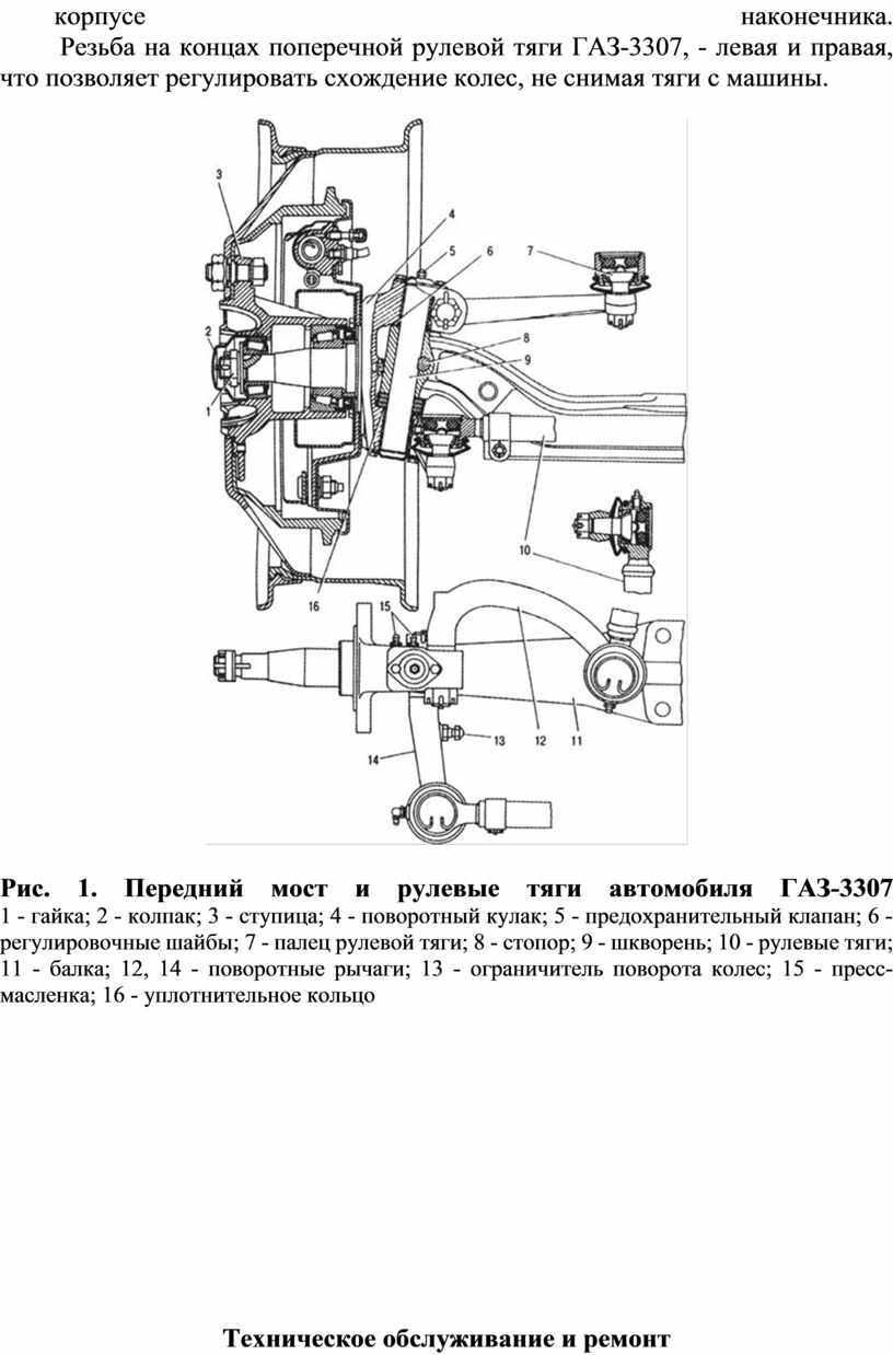 Реферат: Назначение,техническое обслуживание и ремонт тормозной системы ГАЗ-3307