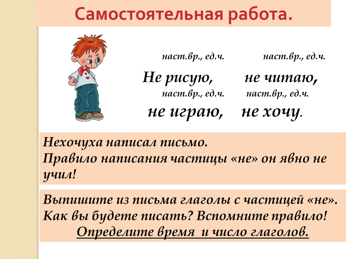 Правописание частицы не с глаголами 3 класс презентация школа россии