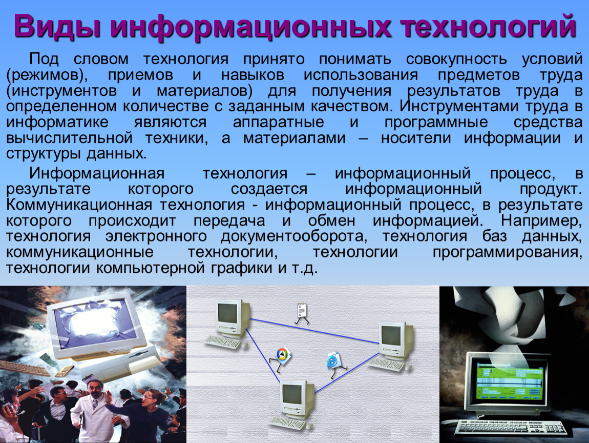 Современные информационные технологии и их виды проект