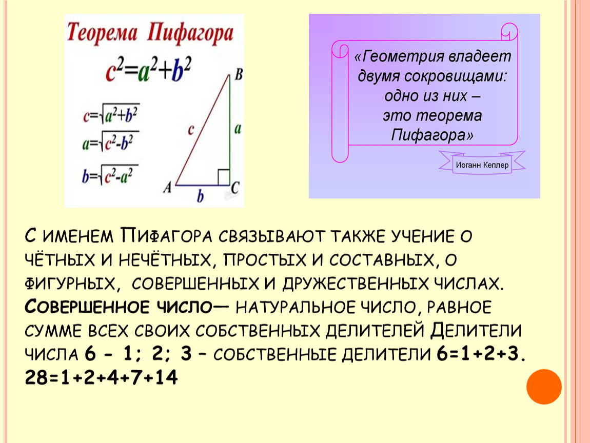 Теорема пифагора радиус