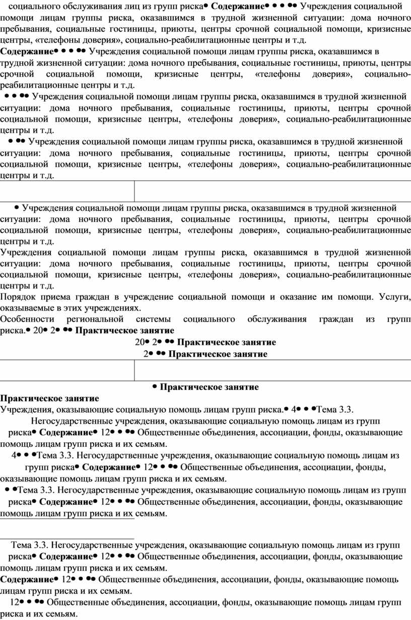 РАБОЧАЯ ПРОГРАММА ПРОФЕССИОНАЛЬНОГО МОДУЛЯ «Социальная работа с лицами из  групп риска, оказавшимися в ТЖС»