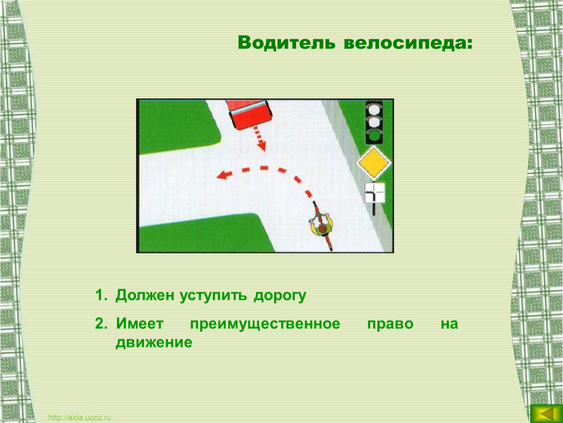 Кто имеет преимущественное право на движение водитель велосипеда или водитель автомобиля