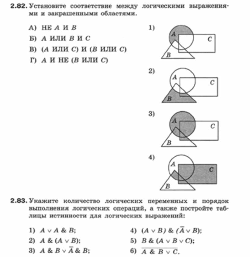 Элементы алгебры логики 8 класс ответы