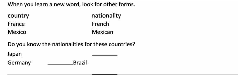 When you learn a new word, look for other forms
