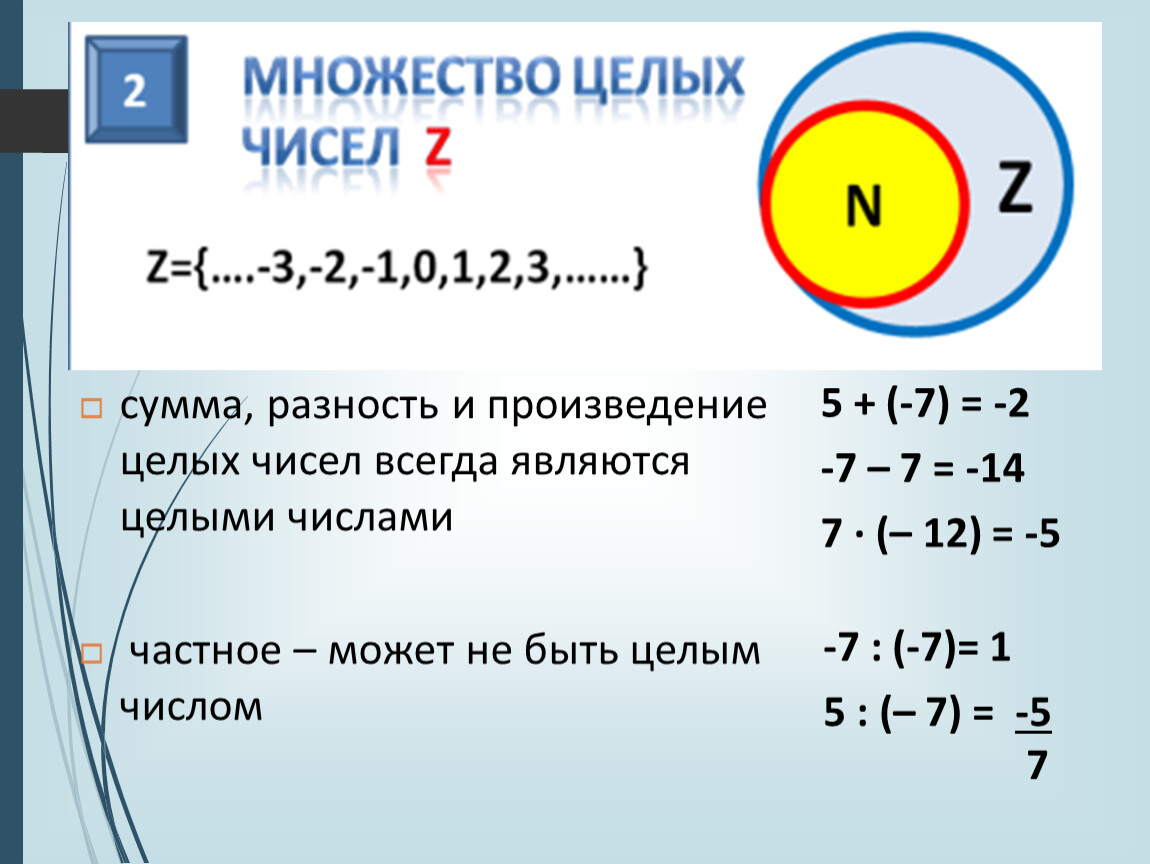 Найти произведение целых