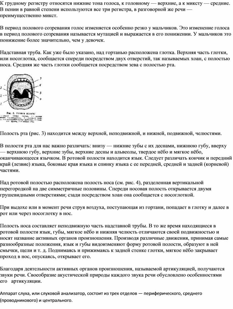 К грудному регистру относятся нижние тона голоса, к головному — верхние, а к миксту — средние