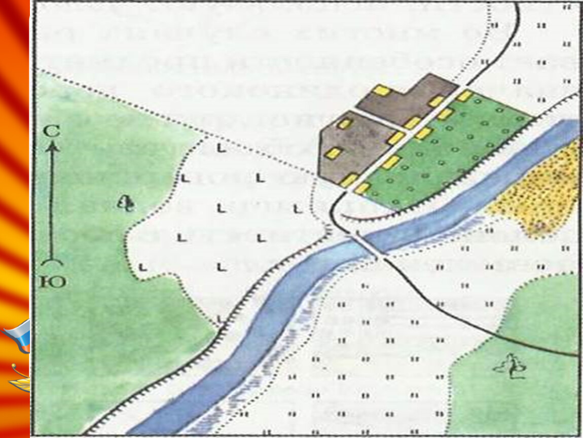 Направления на плане местности. Север Юг на плане местности. Планы местности с грунтовой дорогой. Грунтовая дорога на плане местности. План сельской местности.