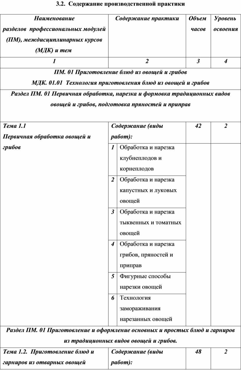 Рабочая программа прохождения производственной практики студента