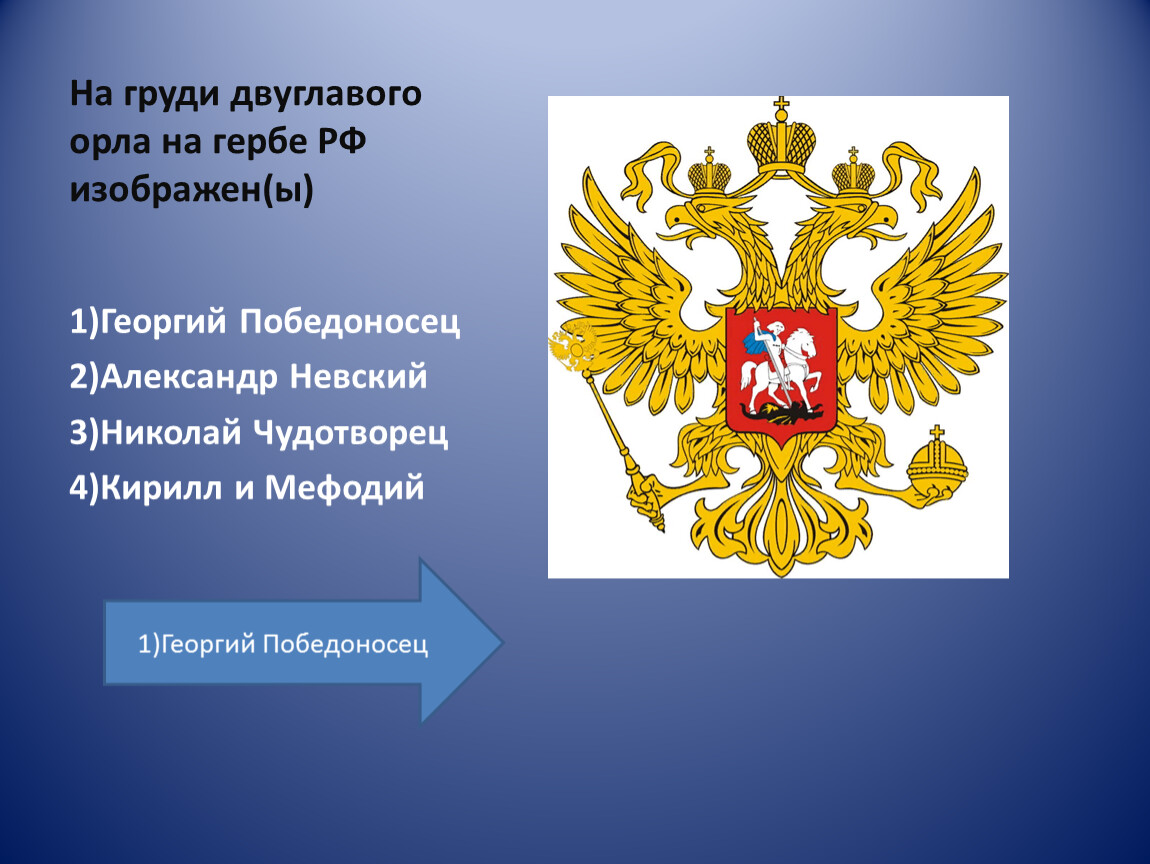 Российский изображать. Кто изображен на груди орла на гербе. Что изображено на груди двуглавого орла.