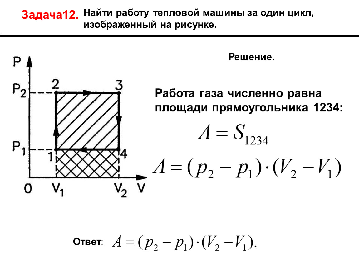 Определить работу совершенную идеальным газом. Как найти работу газа. Определите работу газа за термодинамический цикл 1-2-3-4. Как найти работу газа по графику. Работа газа за цикл.