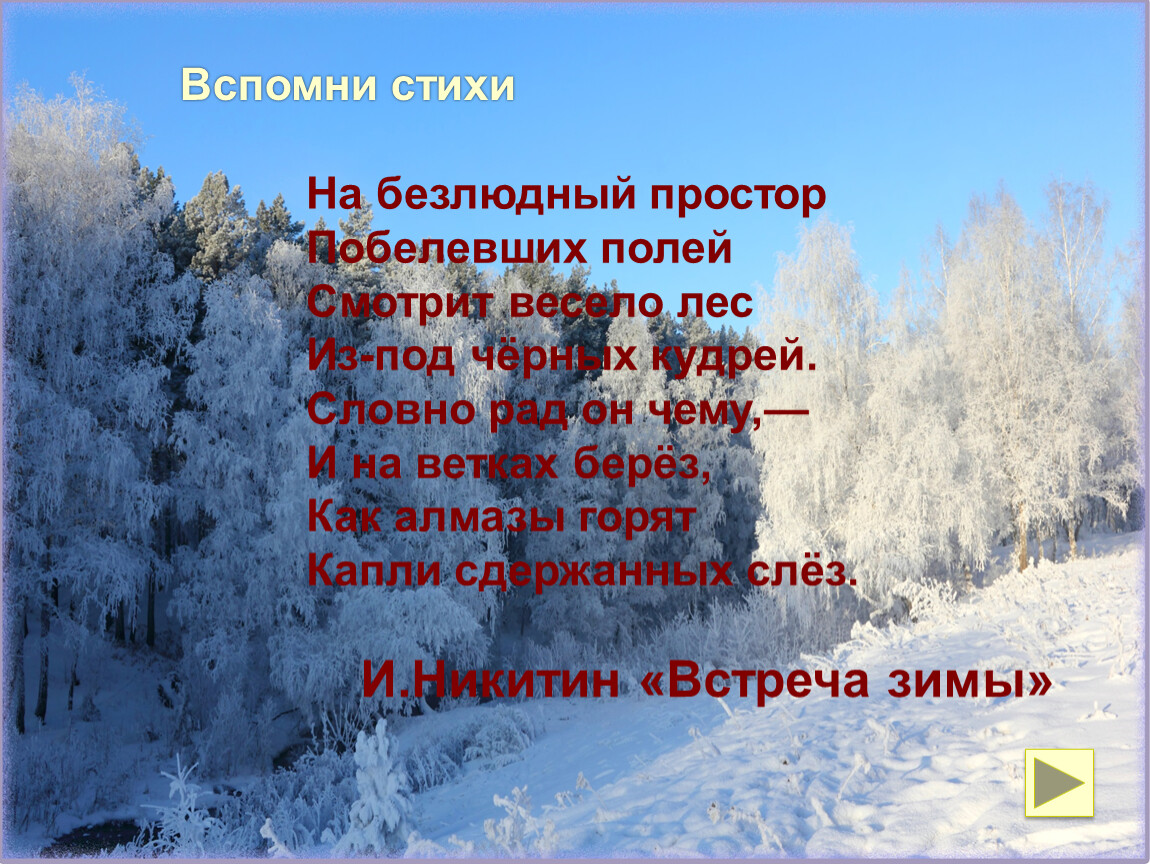 Стихотворения никитина зима. Стихи кузбасских поэтов для детей. Стихотворение встреча зимы. Стихотворение про Кузбасс. Встреча зимы Никитин.