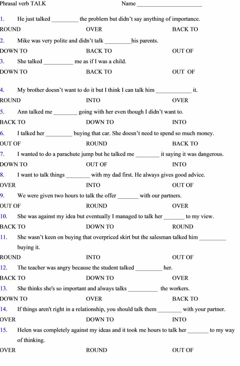 Talk verb forms