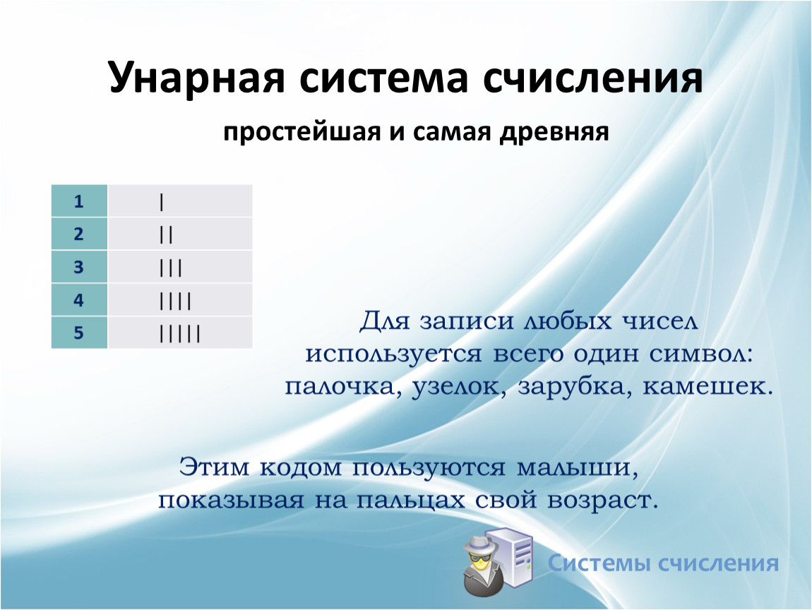 Используется для записи чисел. Унарнаяч систем счисления. Системы счисления унарная система счисления. Унарная система счисления унарная система счисления. Простейшая и самая древняя система счисления.