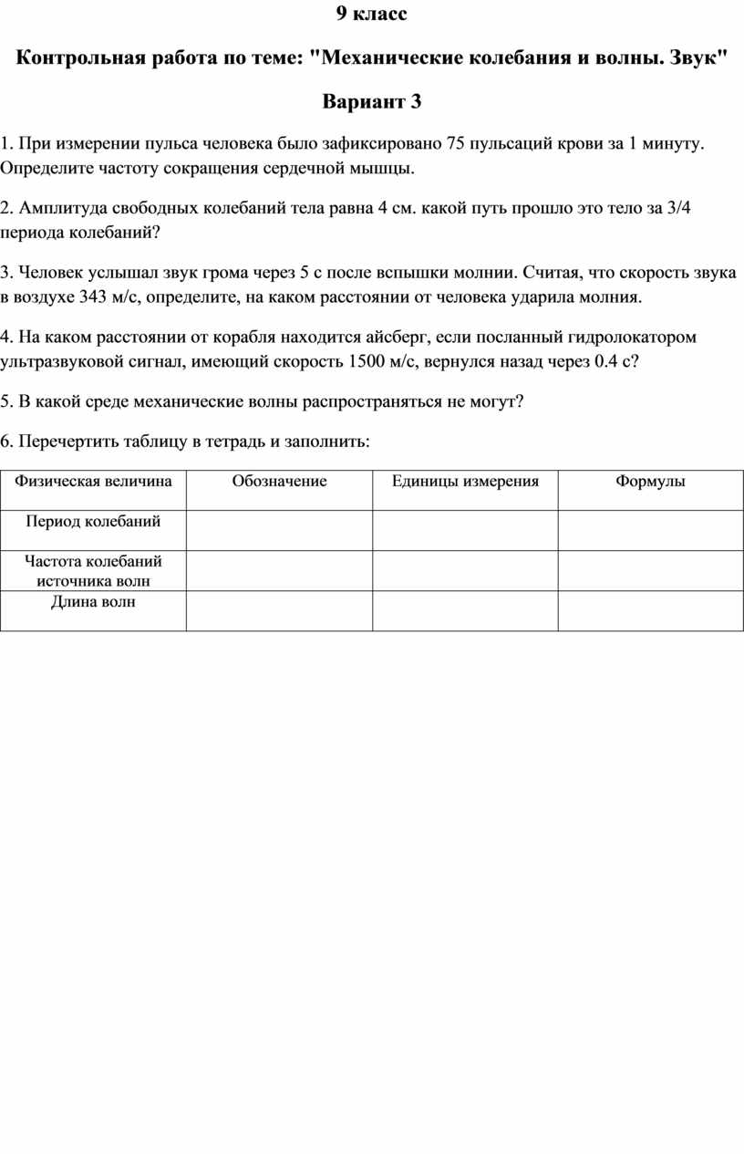 Контрольная работа 