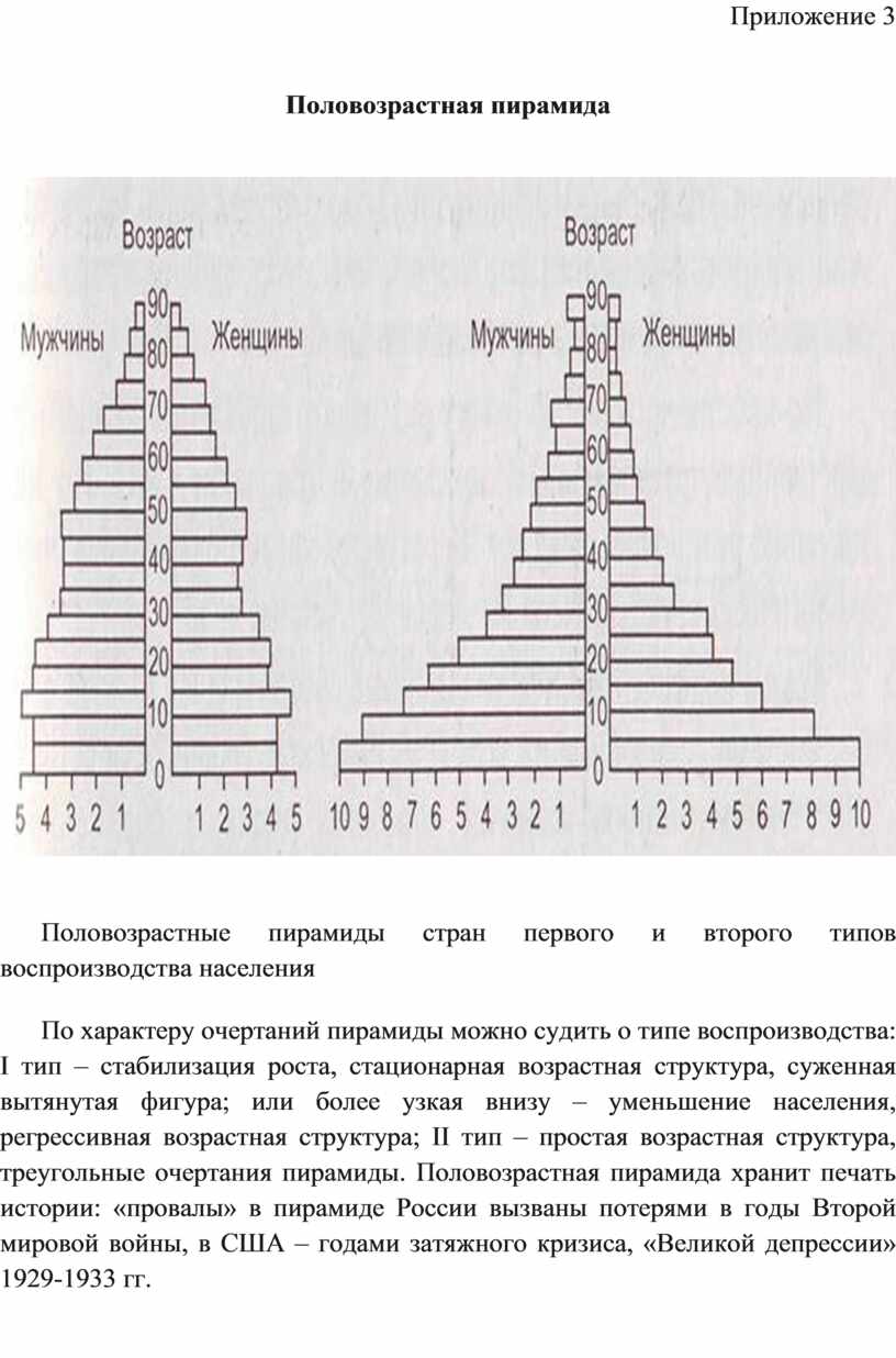 План описания половозрастной пирамиды населения