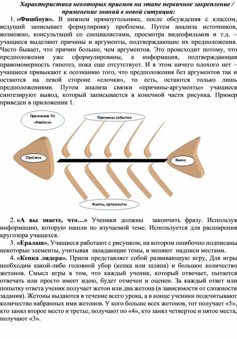 Приёмы рефлексии на уроке