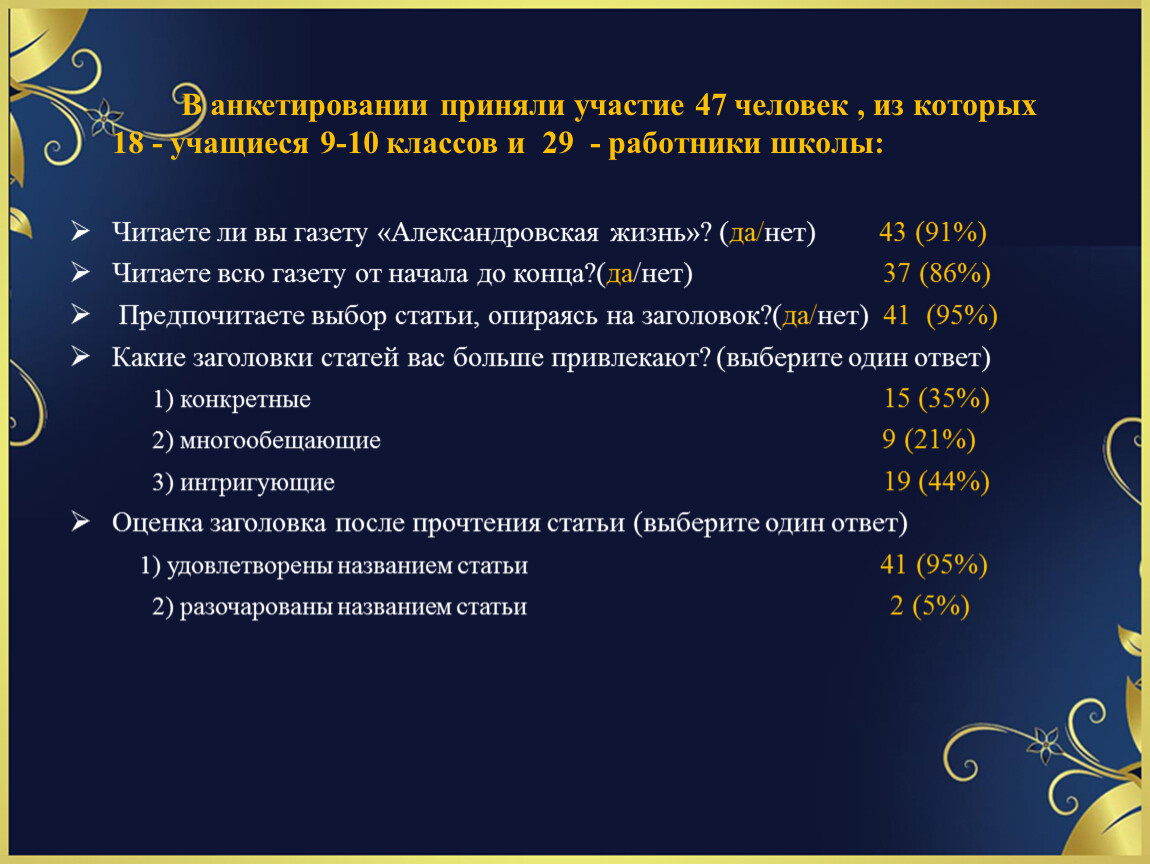 Анализ типов заголовков в современных сми проект 9 класс