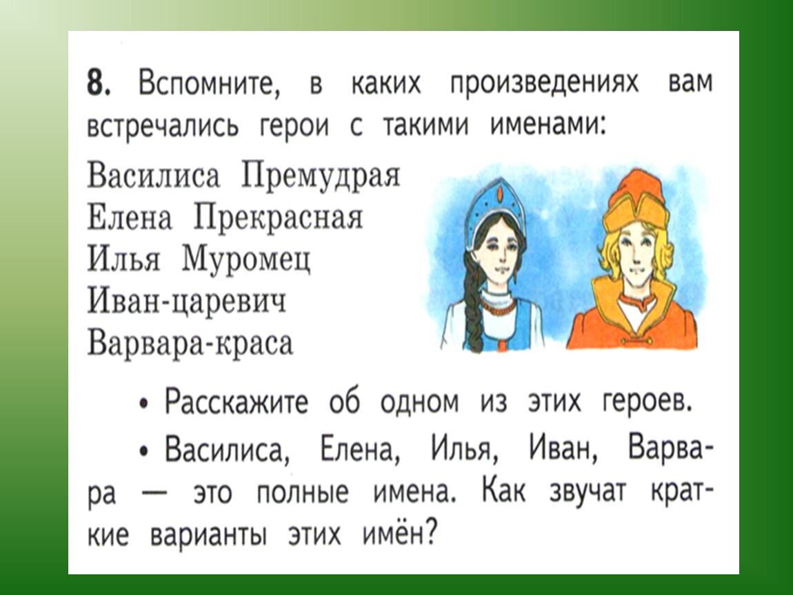 Зачем людям имена презентация урока 1 класс родной язык презентация