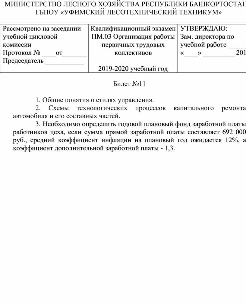 МИНИСТЕРСТВО ЛЕСНОГО ХОЗЯЙСТВА